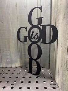 Metal 18" God is Good Cross Plasma Cut Sign Art Jesus Christian Love