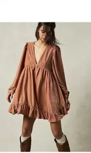 Mini Vestido Free People Estella Terciopelo Talla XS Nuevo - Imagen 1 de 5