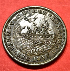 (Pgasteelers1) Hard Times Token 1837 Daniel Webster Credit Current HT#18 CU🌠 - Bild 1 von 2