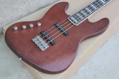 Left Hand New Brown Jazz 4 String Electric Bass Guitar with Active Pickups - Image 1 of 4