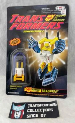 Transformers Original G2 1993 Minibot Seaspray Purple MOSC Sealed - Image 1 of 3