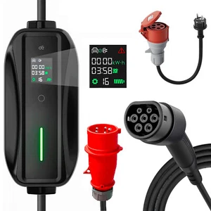 Typ 2 Ladekabel CEE 11kw 6-16A 7M Mobile Wallbox für Elektroautos Hybrid E-Auto - Bild 1 von 12