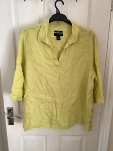 Tahari size 22/24 lime green linen blouse - Picture 1 of 4