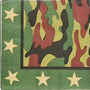 Army Camouflage Party Camo Themed Lunch Dinner Napkins Serviettes Pack of 16 - Picture 1 of 3