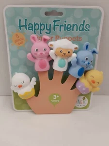 Magic Years Happy Friends Tier Fingerpuppen 5-teiliges Set, Badezeit auch brandneu in Verpackung! - Bild 1 von 4