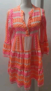 Devotion Twins Anthropologie Ella's besticktes Boho Tunika Kleid S - Bild 1 von 9