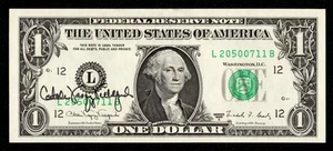1 $ 1988 - A FRN AUTOGRAPH - Catalina Vasquez Villalpando Treasurer of US Ch CU - Bild 1 von 1