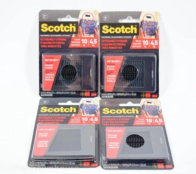 4 paquetes de sujetadores 3M Scotch extremadamente fuertes NEGROS para 10 libras interior/exterior Foto 1 de 2