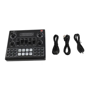 V9 BT Sound Card Stereo Mixer For Computer Game Mobile Phone Live Broa NEW - Afbeelding 1 van 12
