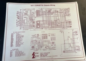 1971 Corvette Laminated Chassis Wiring Harness Diagram LectricLimited - Picture 1 of 1