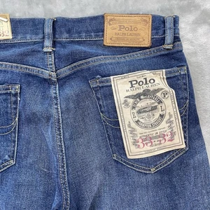 Polo Ralph Lauren Jeans Men size 33x32 Hampton Straight Premium Denim Blue - Picture 1 of 18
