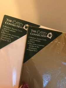 *NIP* 2 - 2 Packs Medium Square Cards & Envelopes - White, Gold - Picture 1 of 1