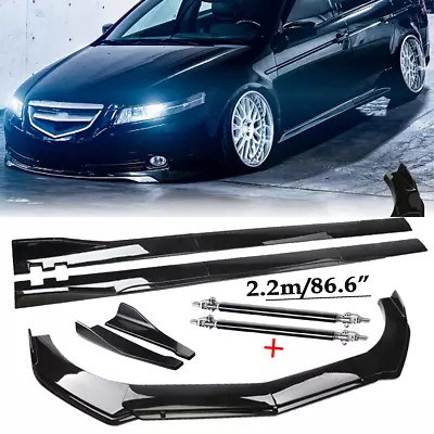 Front Bumper Lip Spoiler Chin Splitter Body Kit Glossy Black For Acura TSX M - Image 1 of 4