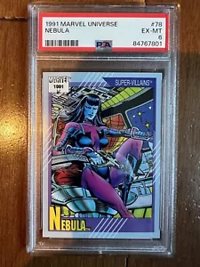 1991 Marvel Universe Serie II Villains Nebulosa #78 PSA 6 Guardiani della Galassia - Foto 1 di 2