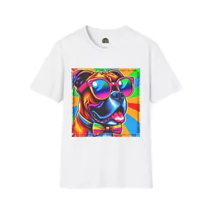 Boxer Pop Art Unisex T-Shirt - Fun Graphic Tee, Colorful Dog Lover Shirt, Unique - Picture 1 of 45