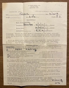 De colección 1948 Dr A. Elmer Diskan M.D. Instrucciones para recién nacido Manchester CT P5e - Imagen 1 de 18
