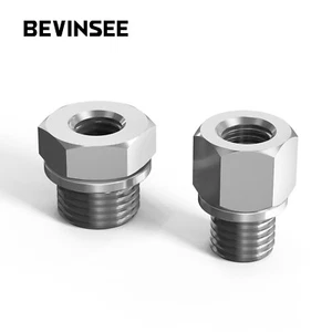 BEVINSEE LS Engine Oil Pressure & Coolant Temp Gauge Fitting Adapters Swap Kit - Picture 1 of 8