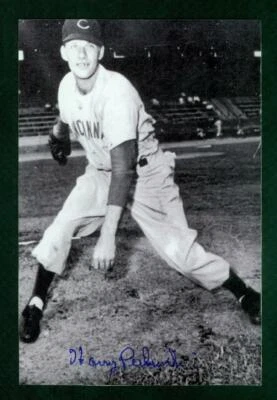 #0292, 4" x 6" Photo Card, Signed-Autographed, Harry Perkowski, Cincinnati Reds - Image 1 of 2