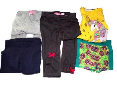 Lote de 5 pantalones talla 6 niñas 3 1 camiseta unicornio nueva 1 pantalones cortos MTA R1 nuevos Foto 1 de 4
