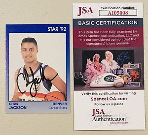 Chris Jackson Signed Autographed 1992 Star Card BAS Beckett Certified LSU
