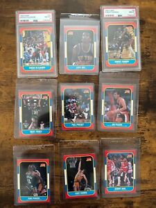 1986 Fleer Basketball Set Break PSA and Ungraded, All Cards Other Than #57