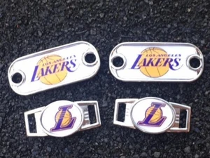 2 ~ Los Angeles Lakers NBA Paracord Charms Oval oder Mini Dog Tag Schnürsenkel Charms - Bild 1 von 3