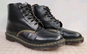 Dr. Martens 101 Arc 6 Loch Stiefel Yellow Stitch Leder Größe US14 - Bild 1 von 9