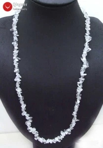7-8mm Baroque Natural White Crystal Necklace for Women Jewelry Long Necklace 33" - Picture 1 of 37