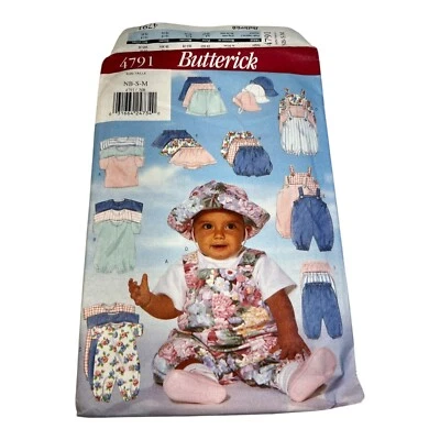 Butterick 4791 Baby Sewing Pattern For Rompers Shorts Skirts Hats & Jackets - Image 1 of 3