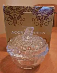 WILLIAMS SONOMA CLEAR PRESSED GLASS ACORN TUREEN WITH LID - NEW IN BOX - Bild 1 von 5