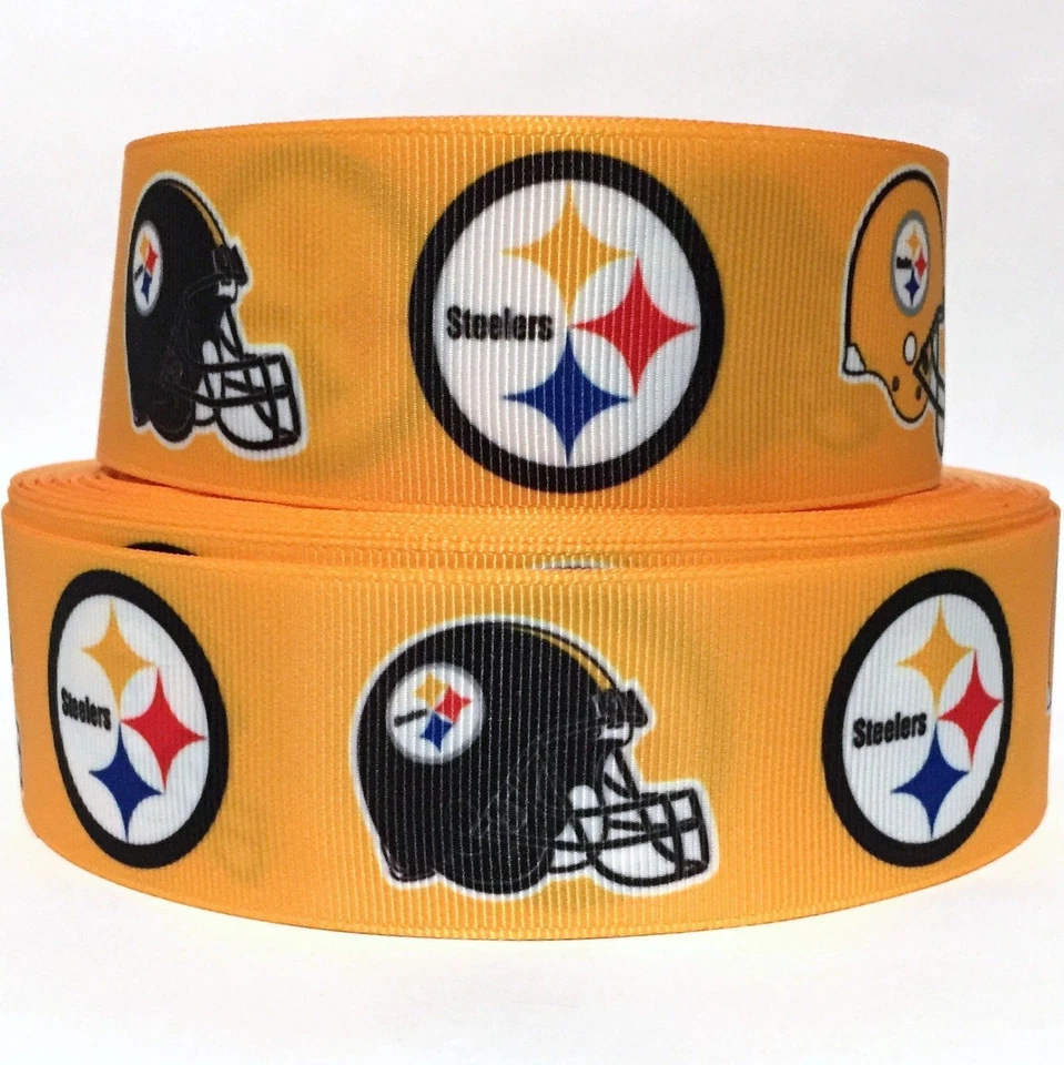 GROSGRAIN RIBBON 5/8", 7/8",1.5", 3" SPORTS FOOTBALL Christmas Birthday gifts sp - Image 1 of 1