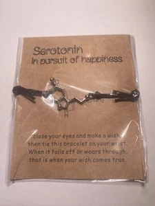 Serotonin Silver Tone Pendant Bracelet NEW  “ In Pursuit Of Happiness” - Bild 1 von 5