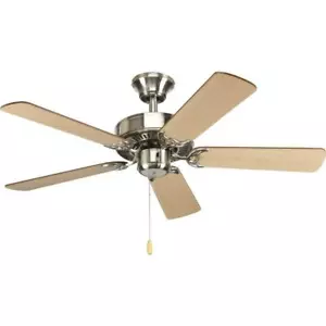 Progress Lighting Ceiling Fan 442" Standard Classic Brushed Nickel W/ Remote - Picture 1 of 8
