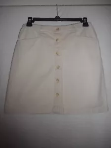 GAP 100% Cotton beige button front Skirt Size 6 - Picture 1 of 4