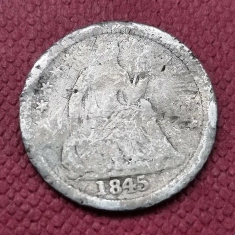 1845 Seated Liberty Half Dime 5c Circulated #46183 Cover