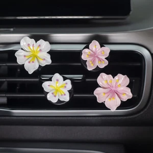 Car Perfume Clip Flower Air Outlet Air Freshener Peach Blossom Aroma Diffuser . - Bild 1 von 16