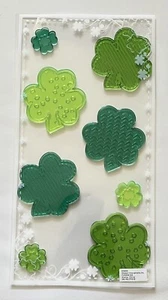 St. Patrick’s Day Kleeblatt Fenster Gel Klammern 8 grüne Kleeblätter - Bild 1 von 1