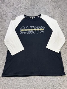 New Orleans Saints Shirt Men 2XL Junk Food Colorblock 3/4 Sleeve NFL Crewneck - Picture 1 of 11