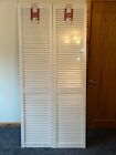 Masons Timber   Solid Pine White Painted Louvre Doors   1980 X 455 X 28Mm