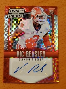 Prizm Draft Auto Red Power #150 2015 Vic Beasley Jr. Clemson Rookie SP - Imagen 1 de 2