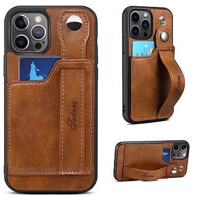 Funda tipo billetera de cuero a prueba de golpes con soporte para iPhone15 14 13 12 Plus ProMax Foto 1 de 4