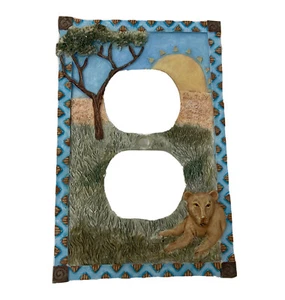 Borders Unlimited 3D Licht Wandschalter Platte Steckdose Abdeckung Afrikanische Safari Löwe - Bild 1 von 3