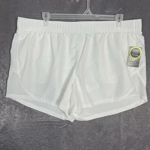 NWT Womens White Plus Size Running Shorts Panty Liner Pockets 3XL (44Wx4L) - Picture 1 of 9