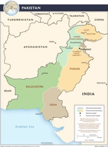 Stampa poster provincia amministrativa politica pakistana mappa paese nazione - Foto 1 di 1