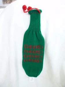 Department 56 Green Knit Cheers Bottle Tote - Picture 1 of 4