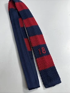 Men’s Brooks Brother Knitted Red And Blue Tie # 18 Made In Italy - Picture 1 of 7