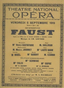 (Hergé Tintin) Bianca Castafiore dans Faust Théâtre National Opéra de Paris 1919 - Picture 1 of 1