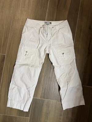 Vintage Old Navy Cargo Capri Pants Women’s 6 Off White Low Rise Y2K Gorpcore - Image 1 of 4
