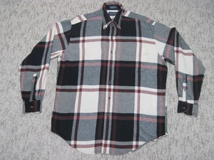 Britches Great Outdoors Mens XL Button Up Flannel Plaid Shirt Black Red - Picture 1 of 9