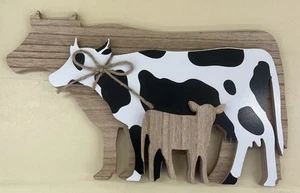 Cow Wood Cut Decor - Picture 1 of 1